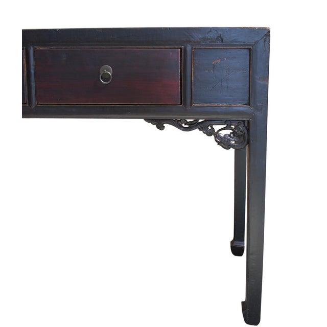 Brown 19th Century 104" Long 5 Drawer Console Table For Sale - Image 8 of 11