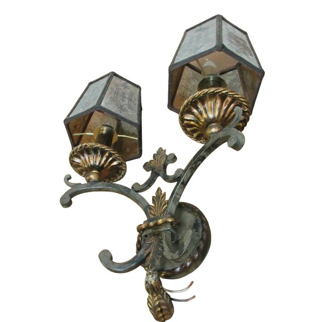 Metal 1990s Fine Art Lamps French Regency Torchiere Wall Sconce Lamp Lighting For Sale - Image 7 of 10