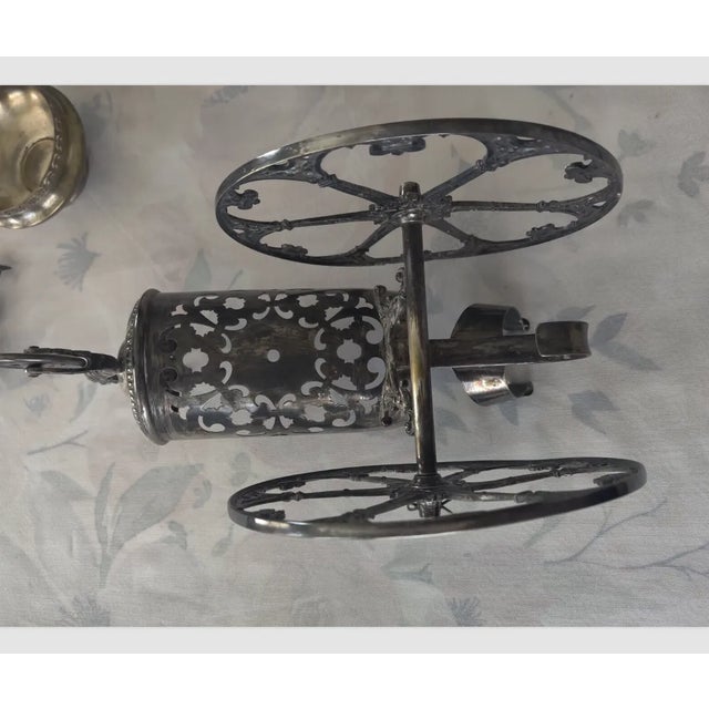 Chrome Late 19th Century Bottle Holder Trolley in Silver Metal, Germany Wmf For Sale - Image 8 of 12