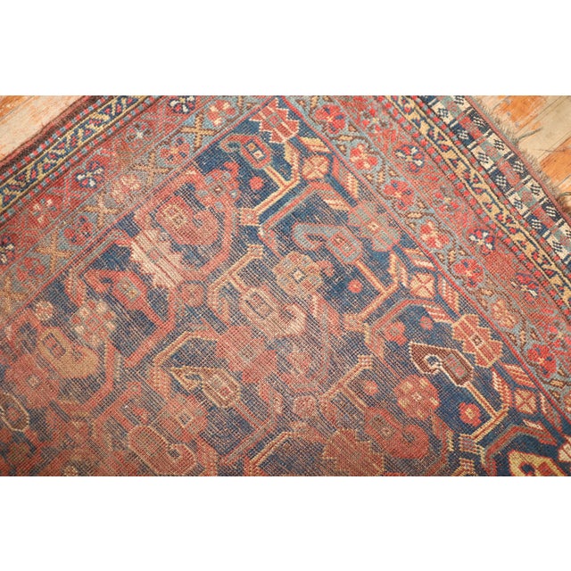 Red Zabihi Collection Worn Persian Rug For Sale - Image 8 of 12