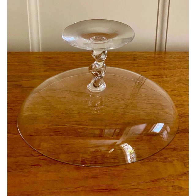Glass Vintage Glass Compote For Sale - Image 7 of 9