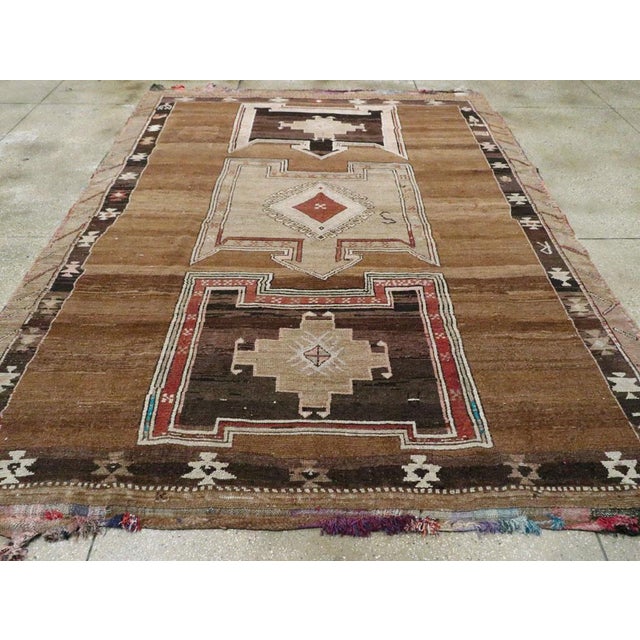 Mid 20th Century Galerie Shabab Collection Mid-20th Century Handmade Turkish Tribal Room Size Carpet For Sale - Image 5 of 10