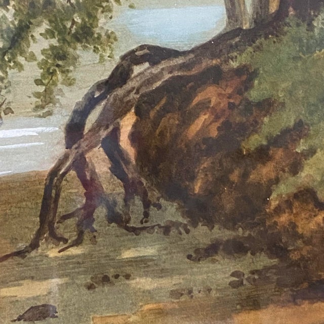 Mid 20th Century Vintage Mid-Century Landscape Watercolor Lake Scene Framed Wall Art Signed W Dixon For Sale - Image 5 of 12