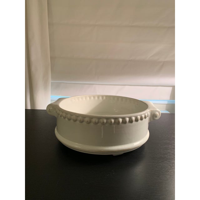 Ceramic 1990s French Country White Ceramic Cachepot For Sale - Image 7 of 7
