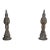 Pair of 36” Vintage Weathered Cast Stone Architectural Garden Finials For Sale