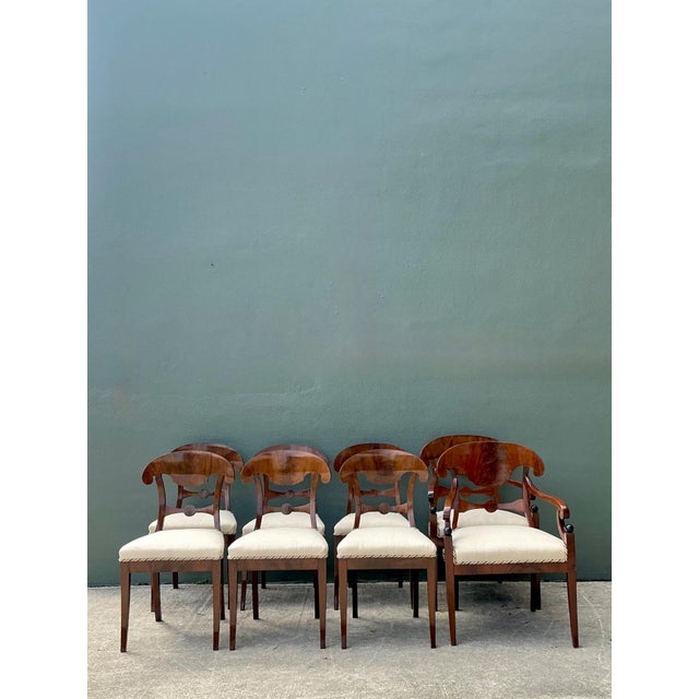 Vintage Biedermeier Flame Dining Chairs - Set of 8 For Sale - Image 10 of 17