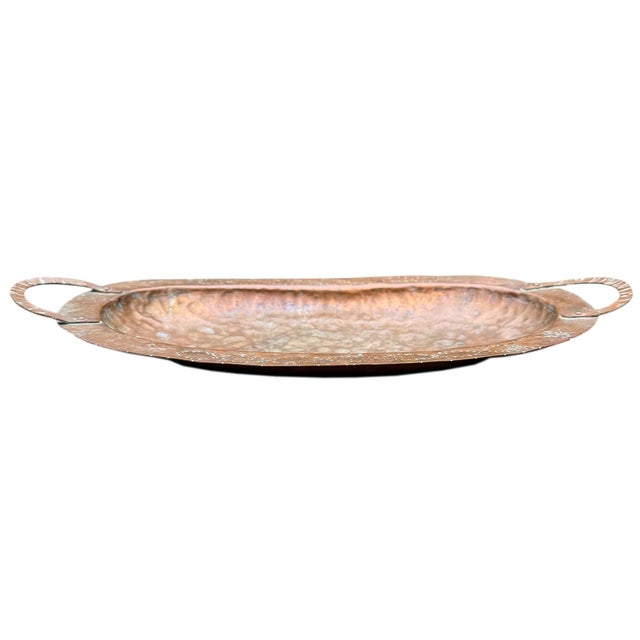 American Arts & Crafts Hammered Copper Tray For Sale - Image 4 of 13