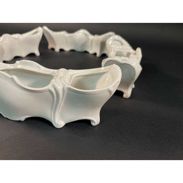 Italian Porcelain Centerpiece from Capodimonte, 1930s, Set of 4 For Sale - Image 6 of 9