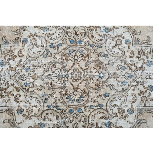 Textile 1960s Vintage Persian Handmade Wool Cotton Brown Area Rug For Sale - Image 7 of 11