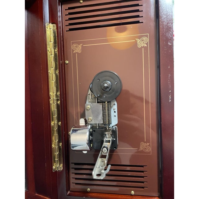 Wood Vintage Mr. Christmas Animated Ballet Music Box With 10 Discs, Illuminated Wood Display For Sale - Image 7 of 9