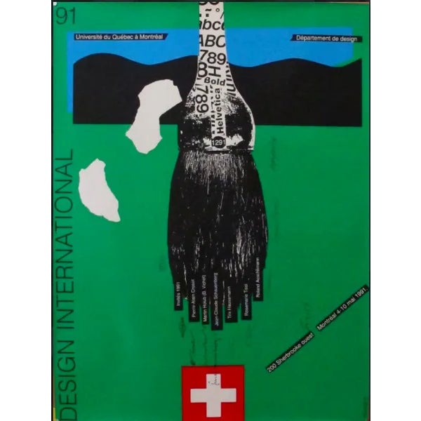 Contemporary 1991 Design International Uqam Poster - Alfred Halasa (Signed) For Sale - Image 3 of 3