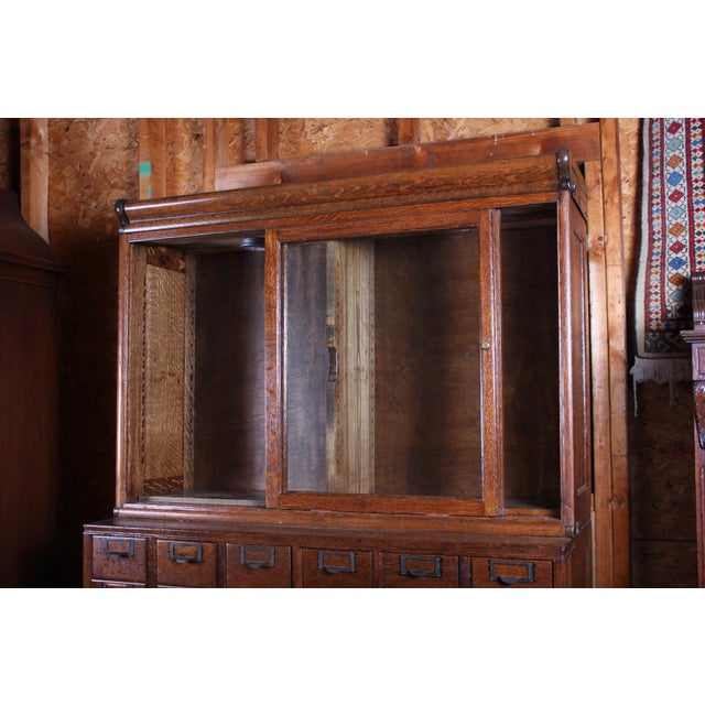 Globe Wernicke Oak Multi-Drawer Sectional File Cabinet ...