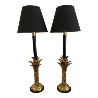 Mid 20th Century Frederick Cooper Hollywood Regency Palm Tree Table Lamps - a Pair For Sale