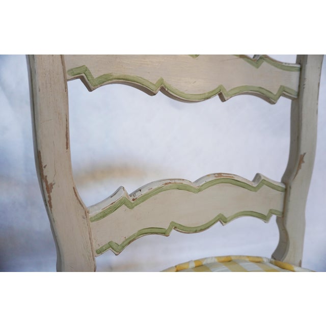 Set of 10 French Country Ladder Back Painted Chairs For Sale - Image 13 of 18