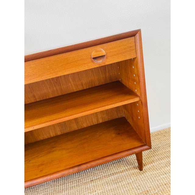 Vintage 1960s Danish Modern Teak Mini Credenza Cabinet With Bookshelf For Sale - Image 15 of 16