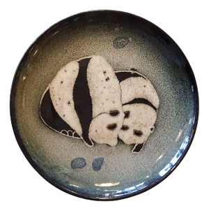 Chinese Handmade Decorative Ceramic Plate with Panda Bear
