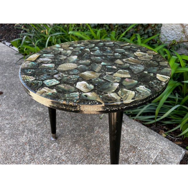 Mid 20th Century Abalone MCM Side Table For Sale - Image 5 of 9