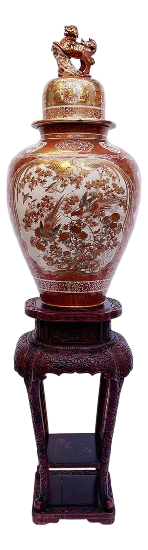 Large Meiji Kutani Porcelain Vase, Late 1800s