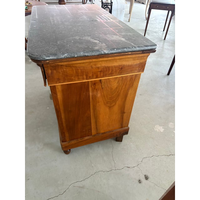 Wood Mid 19th Century French Louis Philippe Marble Top Walnut Sideboard For Sale - Image 7 of 11