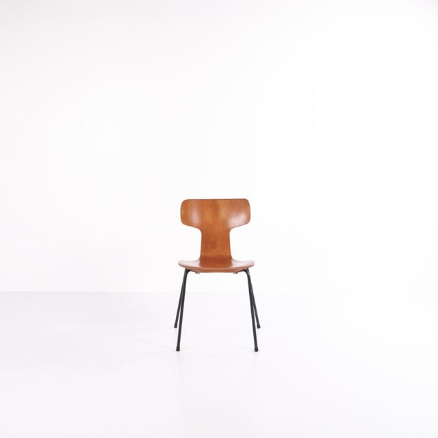 Set of six dining chairs, model 3103 – also known as the t-chair or hammer chair – by fritz hansen. The chairs have been...