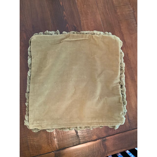 Cream Hand Made Needlepoint Pug Dog Pillow Cover #1 With Velvet Back, Tassel Trim & Zip Closure – See Photos! Cottage Core - Match May Still Be Available. For Sale - Image 8 of 9