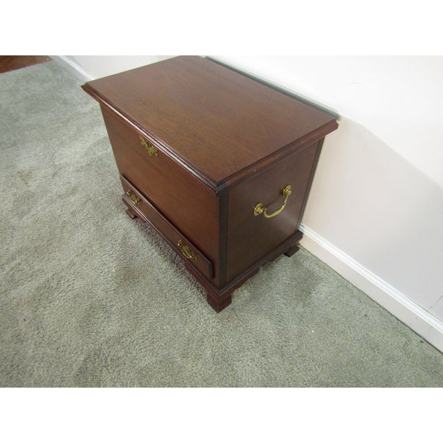 Traditional Rare Kittinger Solid Mahogany Lift Lid Chest For Sale - Image 3 of 10