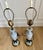 Baby Blue Vintage Pale Blue Opaline Glass & Brass Palm Leaf Table Lamps - a Pair For Sale - Image 8 of 8