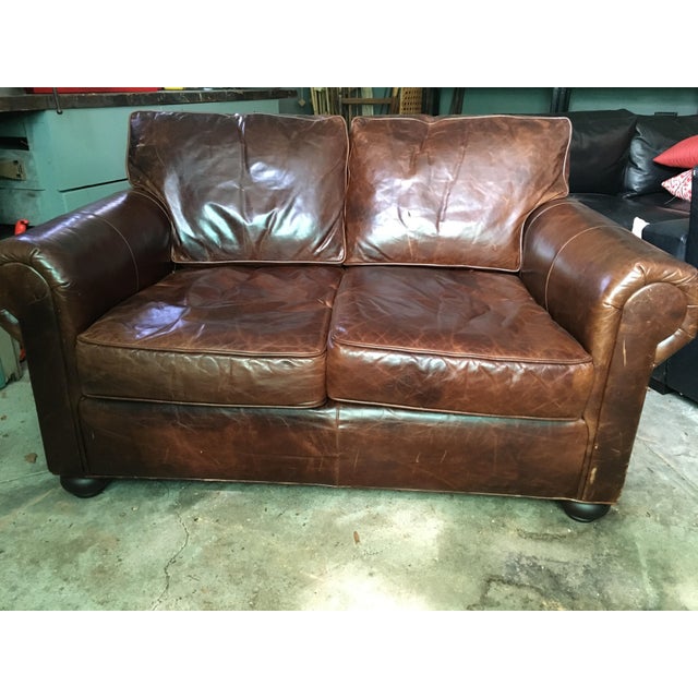 Restoration Hardware Brown Leather Sofa Chairish