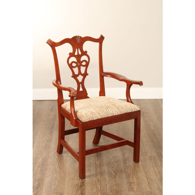Chippendale Eldred Wheeler Chippendale Style Set of Eight Cherry Dining Chairs For Sale - Image 3 of 12