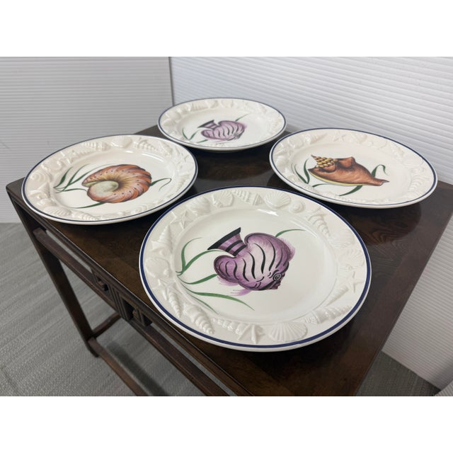 Coastal Este Ceramiche for Gump's Coastal Plates, Set of Four For Sale - Image 3 of 12