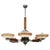 Large Art Deco Wood and Glass Six-Light Chandelier in Chrome, 1930s For Sale - Image 16 of 16