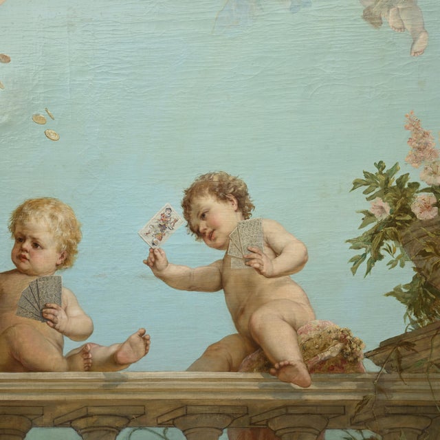 Franz Lefler, Playing Putti, 1800s, Oil Painting For Sale - Image 6 of 12