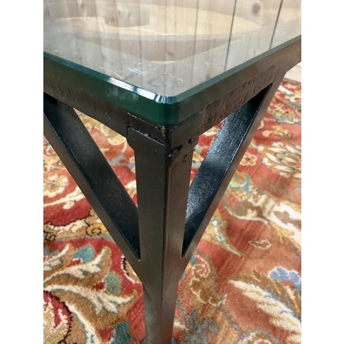 Metal Wrought-Iron Coffee Table with Glass Top For Sale - Image 7 of 8