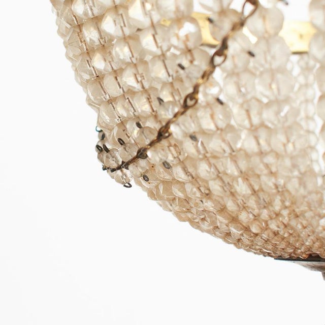 Antique French Crystal Beaded Basket Chandelier For Sale - Image 6 of 11