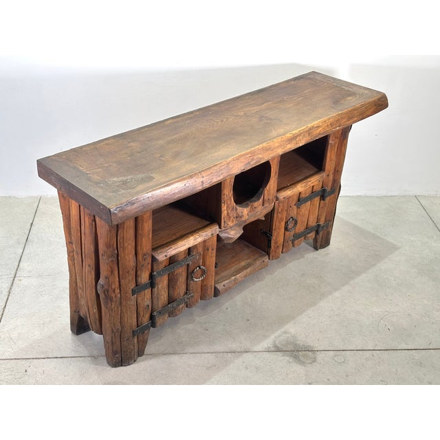 Wood Rustic Chestnut Wood Sideboard, 1960s For Sale - Image 7 of 13