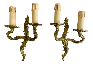 Vintage Brass Sconces, Set of 2