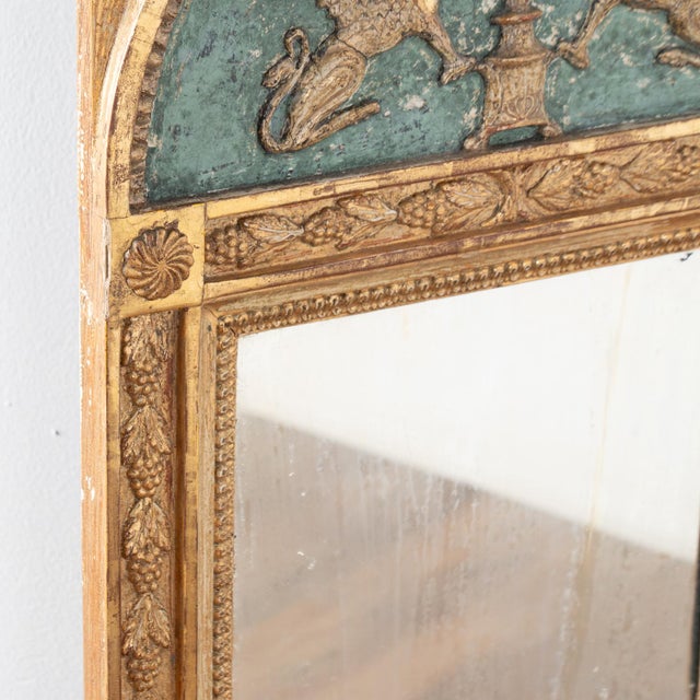 Wood Early 19th Century Swedish Gold Gilt Trumeau Mirror For Sale - Image 7 of 13