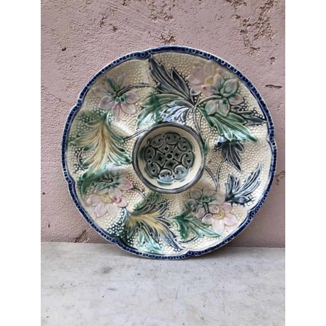 Ceramic Belgium Majolica Oyster Plate Wasmuel Circa 1890 For Sale - Image 7 of 7