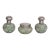 Cloisonne Enamel Sterling Lidded 3pc Vanity Set Empty Perfume Bottles Jar 5113b For Sale
