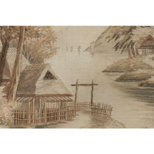 Traditional Antique Japanese Tapestry With Scenic Landscape Design - Rug & Kilim For Sale - Image 3 of 7