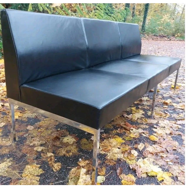 Leather 3-Seater Sofa from Thonet, 1960s, in Very Good conditions. Designed 1960 to 1969 This piece has an attribution...