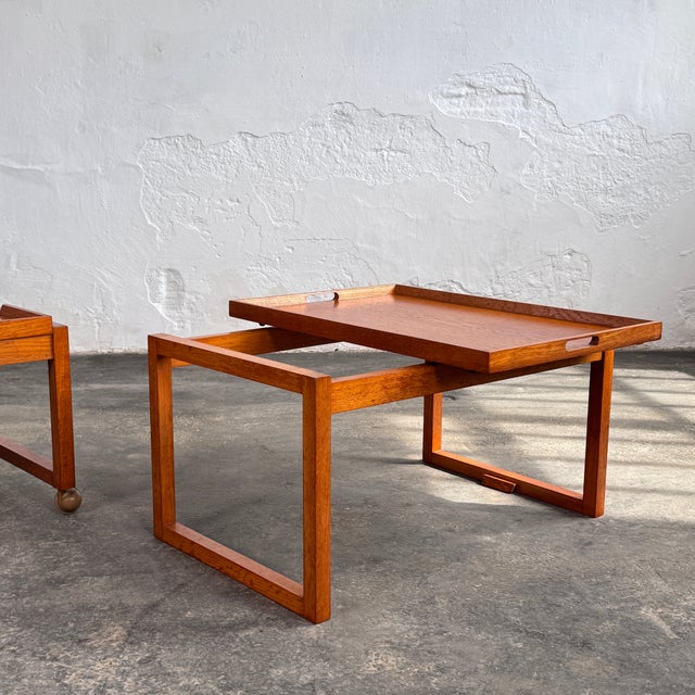 Brown 2-Tier Trolley from White and Newton, 1960s, Set of 3 For Sale - Image 8 of 10