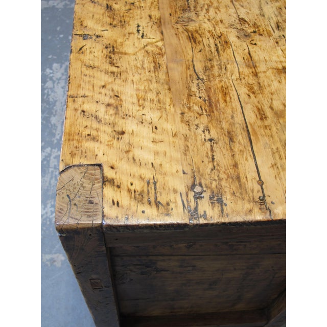 Aged Poplar Double Cabinet For Sale - Image 10 of 14
