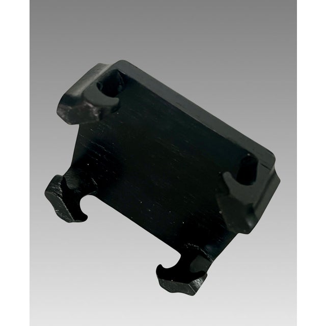 1980's Vintage Chinese Dark Brown Ebony Ming Style Wood Display Stand Pedestal, Square 4" For Sale In Tampa - Image 6 of 6