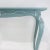 Vintage French Style Painted Console Table in Soft Blue With White Trim and Carved Floral Details For Sale - Image 14 of 15