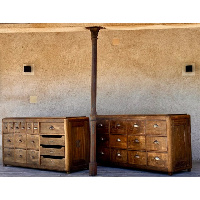 Vintage Counters in Oak, 1920s, Set of 2 For Sale - Image 3 of 12