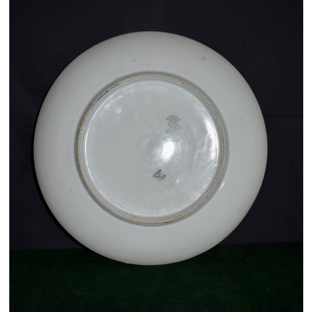 Ceramic Antique Limoges Porcelain Cabinet Plate Pink Chrysanthemum Wreath For Sale - Image 7 of 15
