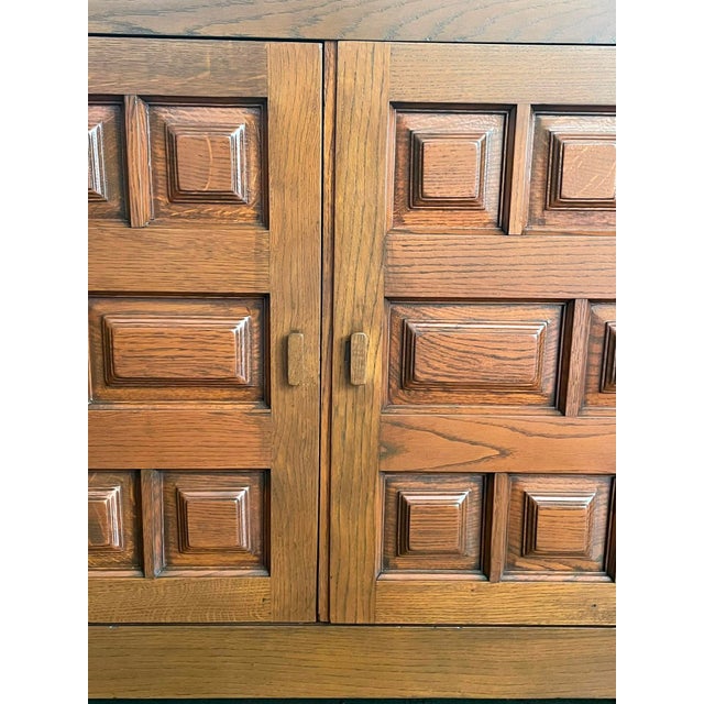 French Oak Brutalist Sideboard, 1970s For Sale - Image 9 of 16