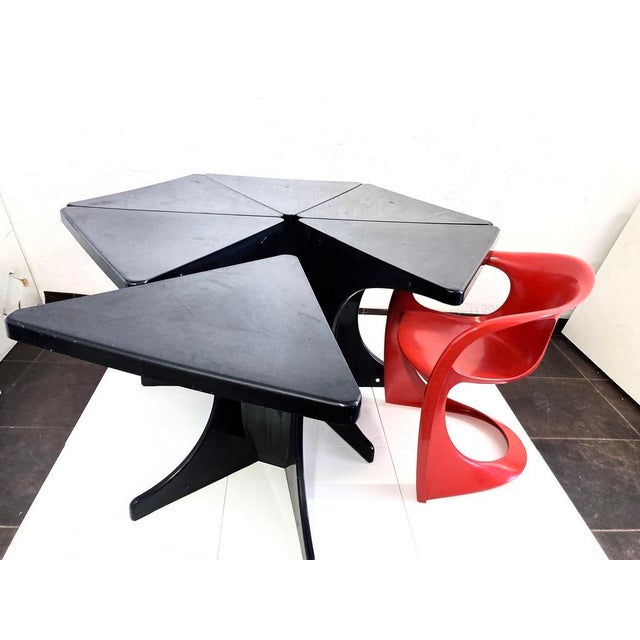 Black Plastic Modular Triangel Dining Tableby attributed to Peter Ghyczy, 1970s For Sale - Image 14 of 17