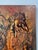 Wood Vintage Signed Brutalist Abstract Oil Painting on Faux Ostrich Canvas, 1970s For Sale - Image 7 of 10